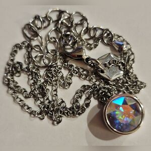 #Touchstone Crystal Aurore Boreale #Faceted #Ice Necklace Item 1239N #NWOT